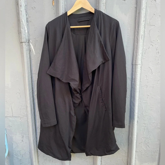 ALLSAINTS Hace Black Trench coat,  size 8 - Picture 3 of 14